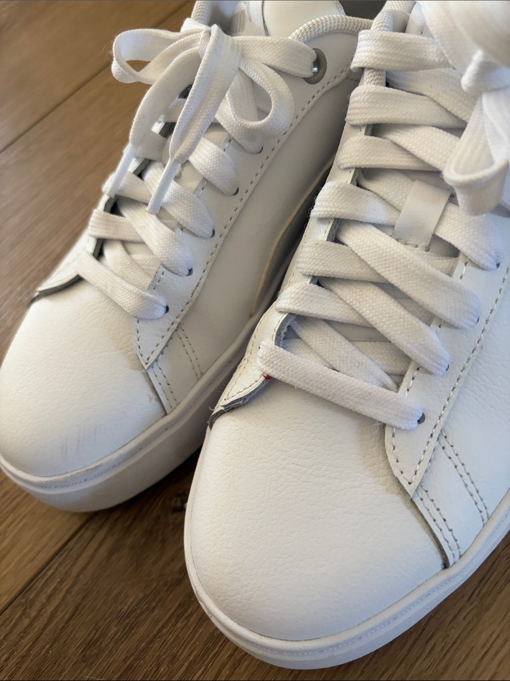 Puma White Low-Top Leather Sneakers - Picture 3 of 8